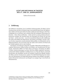 Image of the Page - 289 - in Musiktheater im höfischen Raum des frühneuzeitlichen Europa - Hof – Oper – Architektur