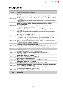 Image of the Page - IX - in Nachhaltige Logistik - Logistik Werkstatt Graz