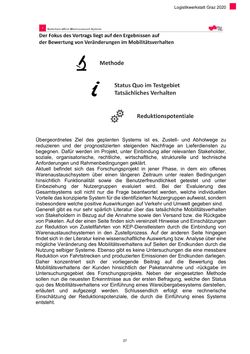 Image of the Page - 27 - in Nachhaltige Logistik - Logistik Werkstatt Graz