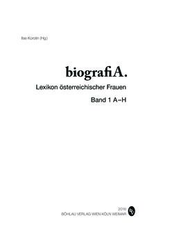 Image of the Page - (000001) - in biografiA. - Lexikon österreichischer Frauen, Volume 1, A – H