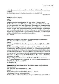 Image of the Page - 481 - in biografiA. - Lexikon österreichischer Frauen, Volume 1, A – H