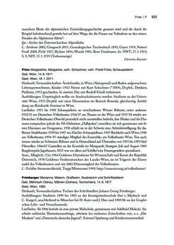 Image of the Page - 925 - in biografiA. - Lexikon österreichischer Frauen, Volume 1, A – H