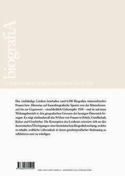 Image of the Page - Einband hinten - in biografiA. - Lexikon österreichischer Frauen, Volume 1, A – H