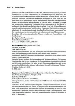 Image of the Page - 2187 - in biografiA. - Lexikon österreichischer Frauen, Volume 2, I – O