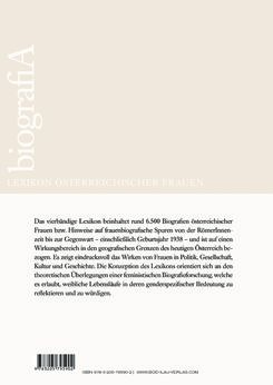 Image of the Page - Einband hinten - in biografiA. - Lexikon österreichischer Frauen, Volume 2, I – O