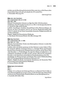 Image of the Page - 3085 - in biografiA. - Lexikon österreichischer Frauen, Volume 3, P – Z