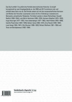 Image of the Page - Einband hinten - in Österreichische Historiker - Lebensläufe und Karrieren 1900–1945, Volume 3