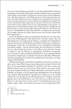 Bild der Seite - 77 - in Der Opfermythos bei Elfriede Jelinek - Eine historiografische Untersuchung
