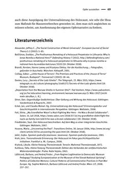 Bild der Seite - 69 - in Opfernarrative in transnationalen Kontexten