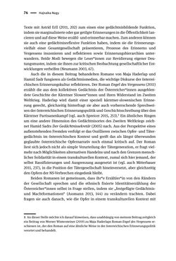 Bild der Seite - 74 - in Opfernarrative in transnationalen Kontexten