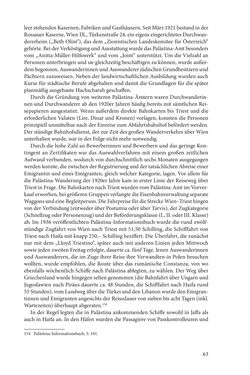 Bild der Seite - 63 - in Land der Verheißung – Ort der Zuflucht - Jüdische Emigration und nationalsozialistische Vertreibung aus Österreich nach Palästina 1920 bis 1945