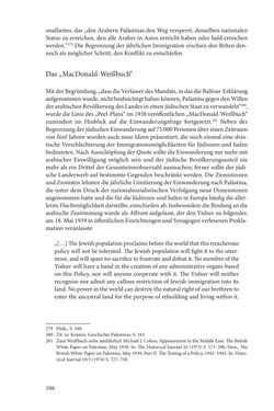 Bild der Seite - 106 - in Land der Verheißung – Ort der Zuflucht - Jüdische Emigration und nationalsozialistische Vertreibung aus Österreich nach Palästina 1920 bis 1945