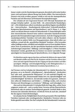 Bild der Seite - 72 - in Österreichisches Deutsch macht Schule - Bildung und Deutschunterricht im Spannungsfeld von sprachlicher Variation und Norm