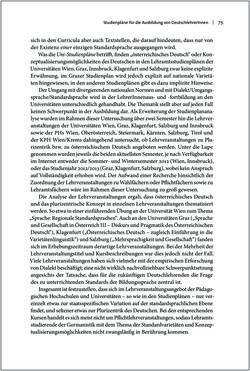 Bild der Seite - 75 - in Österreichisches Deutsch macht Schule - Bildung und Deutschunterricht im Spannungsfeld von sprachlicher Variation und Norm
