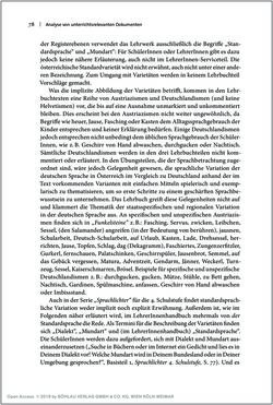 Bild der Seite - 78 - in Österreichisches Deutsch macht Schule - Bildung und Deutschunterricht im Spannungsfeld von sprachlicher Variation und Norm