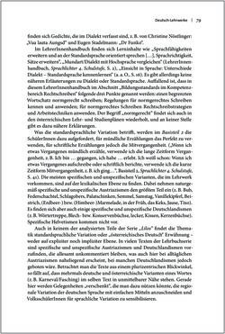 Bild der Seite - 79 - in Österreichisches Deutsch macht Schule - Bildung und Deutschunterricht im Spannungsfeld von sprachlicher Variation und Norm