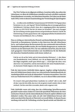 Bild der Seite - 198 - in Österreichisches Deutsch macht Schule - Bildung und Deutschunterricht im Spannungsfeld von sprachlicher Variation und Norm