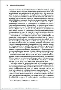 Image of the Page - 226 - in Österreichisches Deutsch macht Schule - Bildung und Deutschunterricht im Spannungsfeld von sprachlicher Variation und Norm