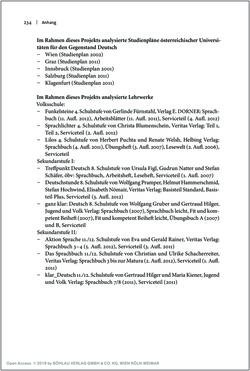 Bild der Seite - 234 - in Österreichisches Deutsch macht Schule - Bildung und Deutschunterricht im Spannungsfeld von sprachlicher Variation und Norm