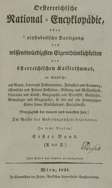 Image of the Page - (00000003) - in Österreichische National-Enzyklopädie - Buchstabe A-D, Volume 1