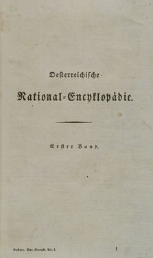 Bild der Seite - 1 - in Österreichische National-Enzyklopädie - Buchstabe A-D, Band 1