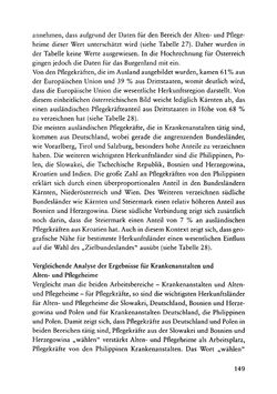 Bild der Seite - 149 - in Pflegekräftemigration nach Österreich - Eine empirische Analyse