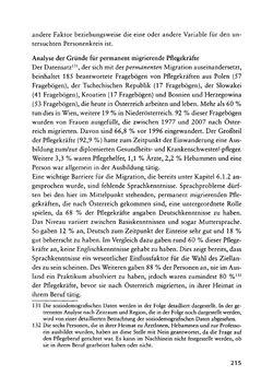 Image of the Page - 215 - in Pflegekräftemigration nach Österreich - Eine empirische Analyse
