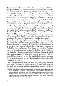 Image of the Page - 232 - in Pflegekräftemigration nach Österreich - Eine empirische Analyse
