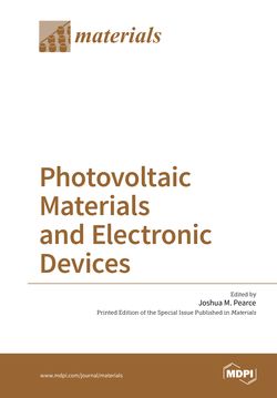 Bild der Seite - Einband vorne - in Photovoltaic Materials and Electronic Devices