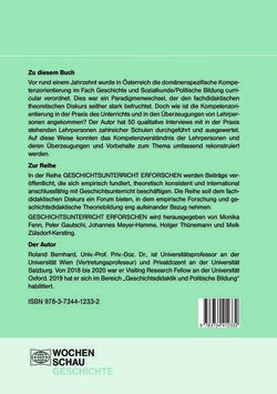 Bild der Seite - Einband hinten - in Von PISA nach Wien - Historische und politische Kompetenzen in der Unterrichtspraxis