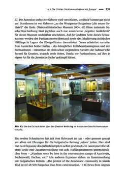 Bild der Seite - 231 - in Der Zweite Weltkrieg in postsozialistischen Gedenkmuseen - Geschichtspolitik zwischen der ‚Anrufung Europas‘ und dem Fokus auf ‚unser‘ Leid