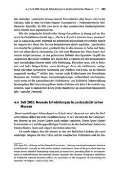 Image of the Page - 241 - in Der Zweite Weltkrieg in postsozialistischen Gedenkmuseen - Geschichtspolitik zwischen der ‚Anrufung Europas‘ und dem Fokus auf ‚unser‘ Leid