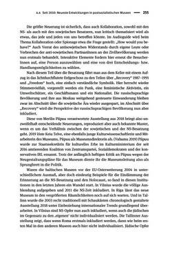 Image of the Page - 255 - in Der Zweite Weltkrieg in postsozialistischen Gedenkmuseen - Geschichtspolitik zwischen der ‚Anrufung Europas‘ und dem Fokus auf ‚unser‘ Leid
