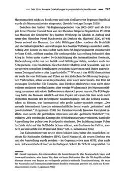 Image of the Page - 267 - in Der Zweite Weltkrieg in postsozialistischen Gedenkmuseen - Geschichtspolitik zwischen der ‚Anrufung Europas‘ und dem Fokus auf ‚unser‘ Leid