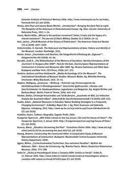 Image of the Page - 296 - in Der Zweite Weltkrieg in postsozialistischen Gedenkmuseen - Geschichtspolitik zwischen der ‚Anrufung Europas‘ und dem Fokus auf ‚unser‘ Leid