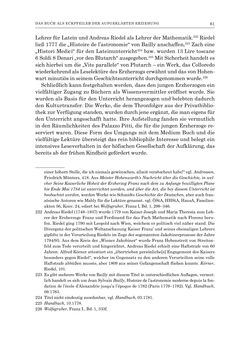 Bild der Seite - 61 - in Die Privatbibliothek Kaiser Franz’ I. von Österreich 1784-1835 - Bibliotheks- und Kulturgeschichte einer fürstlichen Sammlung zwischen Aufklärung und Vormärz