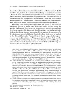 Bild der Seite - 61 - in Die Privatbibliothek Kaiser Franz’ I. von Österreich 1784-1835 - Bibliotheks- und Kulturgeschichte einer fürstlichen Sammlung zwischen Aufklärung und Vormärz