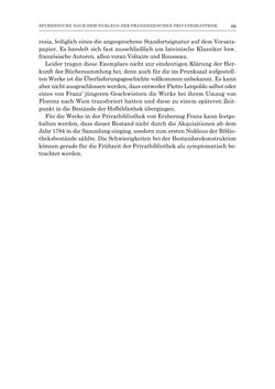 Bild der Seite - 69 - in Die Privatbibliothek Kaiser Franz’ I. von Österreich 1784-1835 - Bibliotheks- und Kulturgeschichte einer fürstlichen Sammlung zwischen Aufklärung und Vormärz