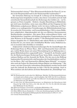 Bild der Seite - 74 - in Die Privatbibliothek Kaiser Franz’ I. von Österreich 1784-1835 - Bibliotheks- und Kulturgeschichte einer fürstlichen Sammlung zwischen Aufklärung und Vormärz
