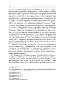 Bild der Seite - 124 - in Die Privatbibliothek Kaiser Franz’ I. von Österreich 1784-1835 - Bibliotheks- und Kulturgeschichte einer fürstlichen Sammlung zwischen Aufklärung und Vormärz