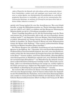 Bild der Seite - 126 - in Die Privatbibliothek Kaiser Franz’ I. von Österreich 1784-1835 - Bibliotheks- und Kulturgeschichte einer fürstlichen Sammlung zwischen Aufklärung und Vormärz