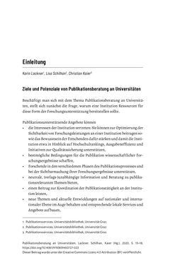 Bild der Seite - 13 - in Publikationsberatung an Universitäten - Ein Praxisleitfaden zum Aufbau publikationsunterstützender Services