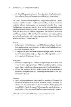 Bild der Seite - 14 - in Publikationsberatung an Universitäten - Ein Praxisleitfaden zum Aufbau publikationsunterstützender Services