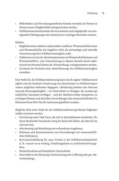 Image of the Page - 15 - in Publikationsberatung an Universitäten - Ein Praxisleitfaden zum Aufbau publikationsunterstützender Services