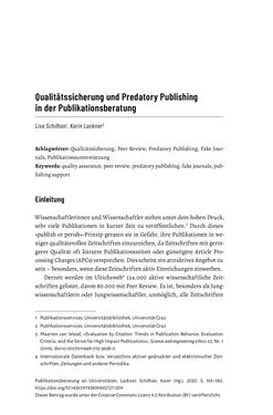 Image of the Page - 163 - in Publikationsberatung an Universitäten - Ein Praxisleitfaden zum Aufbau publikationsunterstützender Services