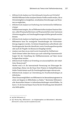 Bild der Seite - 227 - in Publikationsberatung an Universitäten - Ein Praxisleitfaden zum Aufbau publikationsunterstützender Services