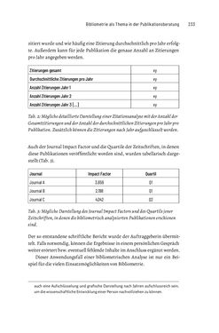 Bild der Seite - 233 - in Publikationsberatung an Universitäten - Ein Praxisleitfaden zum Aufbau publikationsunterstützender Services