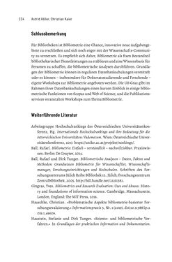 Bild der Seite - 234 - in Publikationsberatung an Universitäten - Ein Praxisleitfaden zum Aufbau publikationsunterstützender Services