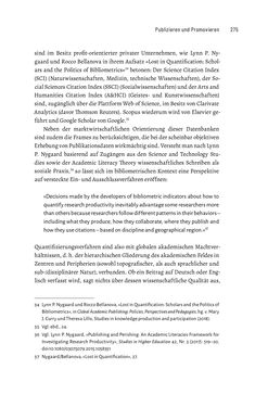 Bild der Seite - 275 - in Publikationsberatung an Universitäten - Ein Praxisleitfaden zum Aufbau publikationsunterstützender Services