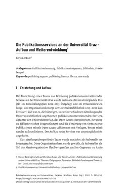 Bild der Seite - 283 - in Publikationsberatung an Universitäten - Ein Praxisleitfaden zum Aufbau publikationsunterstützender Services